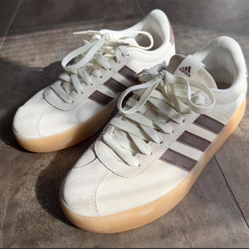 Adidas Cream and Tan Casual Sneakers